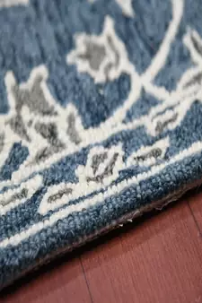 Navy Wool Romania 4x6 Feet  Hand-Tufted by Saraswati Global