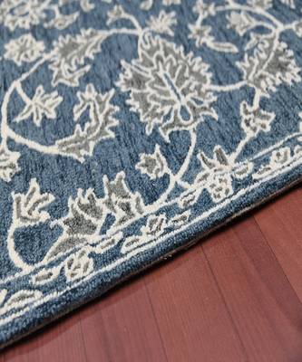 Navy Wool Romania 4x6 Feet  Hand-Tufted by Saraswati Global 5