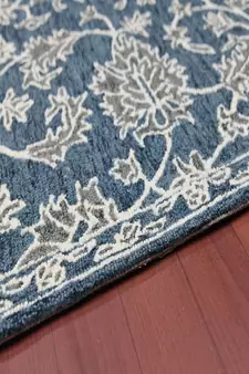 Navy Wool Romania 4x6 Feet  Hand-Tufted by Saraswati Global