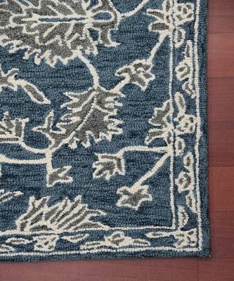 Navy Wool Romania 4x6 Feet  Hand-Tufted by Saraswati Global 7