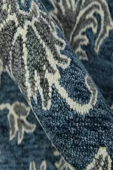 Navy Wool Romania 5x8 Feet  Hand-Tufted by Saraswati Global