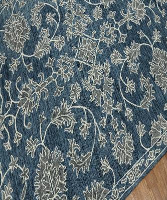 Navy Wool Romania 8X10 Feet  Hand-Tufted by Saraswati Global 4