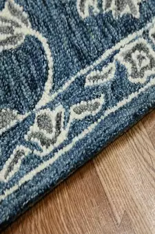 Navy Wool Romania 8X10 Feet  Hand-Tufted by Saraswati Global