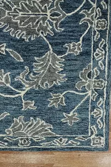 Navy Wool Romania 8X10 Feet  Hand-Tufted by Saraswati Global