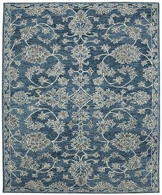 Navy Wool Romania 8X10 Feet  Hand-Tufted by Saraswati Global 7