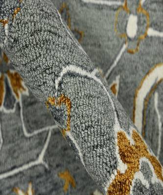 Orange Wool Romania 5x8 Feet  Hand-Tufted by Saraswati Global 3