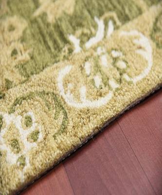 Olive Green  Wool Romania 4x6 Feet  Hand-Tufted by Saraswati Global 4