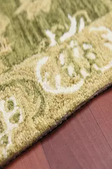 Olive Green  Wool Romania 4x6 Feet  Hand-Tufted by Saraswati Global