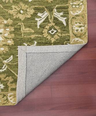 Olive Green  Wool Romania 4x6 Feet  Hand-Tufted by Saraswati Global 5