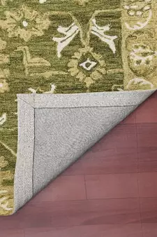 Olive Green  Wool Romania 4x6 Feet  Hand-Tufted by Saraswati Global
