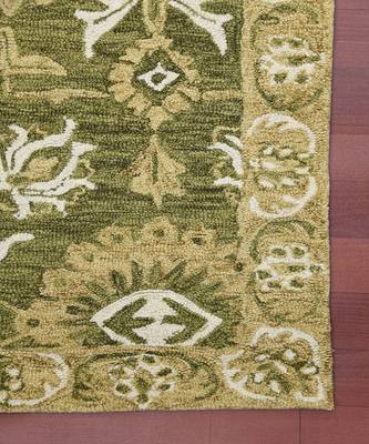 Olive Green  Wool Romania 4x6 Feet  Hand-Tufted by Saraswati Global 7