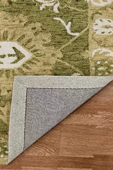 Olive Green  Wool Romania 5x8 Feet  Hand-Tufted by Saraswati Global