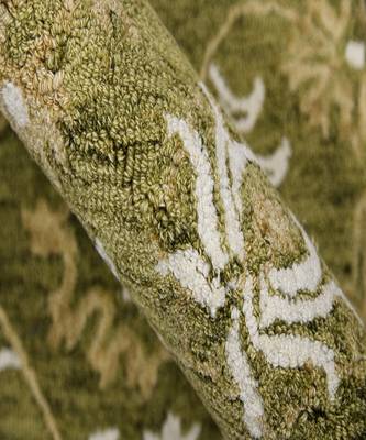 Olive Green  Wool Romania 5x8 Feet  Hand-Tufted by Saraswati Global 3