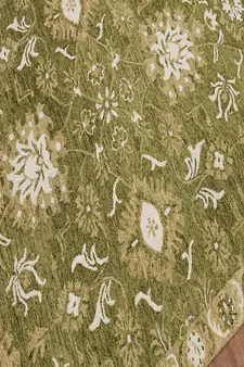 Olive Green  Wool Romania 5x8 Feet  Hand-Tufted by Saraswati Global