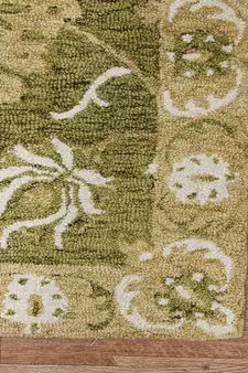 Olive Green  Wool Romania 5x8 Feet  Hand-Tufted by Saraswati Global