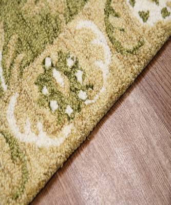 Olive Green  Wool Romania 8X10 Feet  Hand-Tufted by Saraswati Global 3