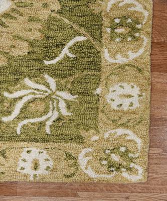 Olive Green  Wool Romania 8X10 Feet  Hand-Tufted by Saraswati Global 4
