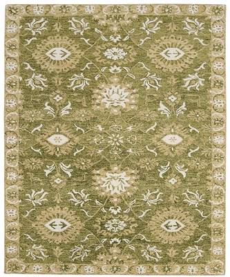 Olive Green  Wool Romania 8X10 Feet  Hand-Tufted by Saraswati Global 6