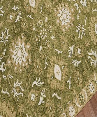 Olive Green  Wool Romania 8X10 Feet  Hand-Tufted by Saraswati Global 7