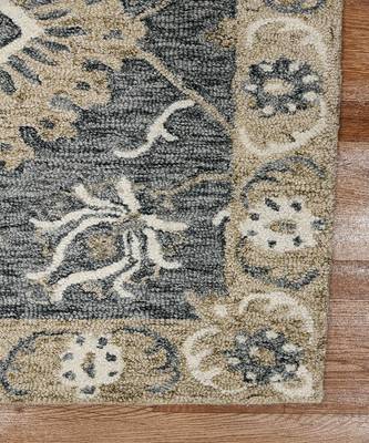 Gray Wool Romania 5x8 Feet  Hand-Tufted by Saraswati Global 6
