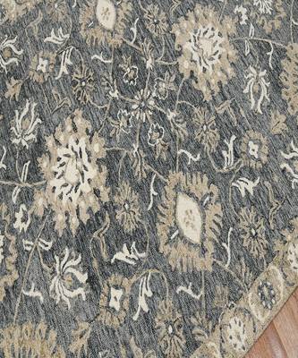 Gray Wool Romania 8X10 Feet  Hand-Tufted by Saraswati Global 4