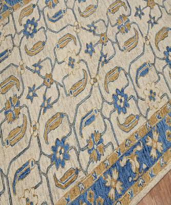 Royal Blue Wool Romania 5x8 Feet  Hand-Tufted by Saraswati Global 4