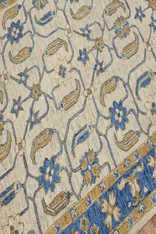 Royal Blue Wool Romania 5x8 Feet  Hand-Tufted by Saraswati Global