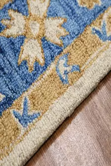 Royal Blue Wool Romania 5x8 Feet  Hand-Tufted by Saraswati Global