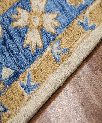 Royal Blue Wool Romania 8X10 Feet  Hand-Tufted by Saraswati Global 3
