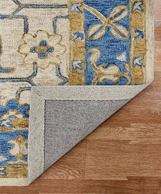 Royal Blue Wool Romania 8X10 Feet  Hand-Tufted by Saraswati Global 5