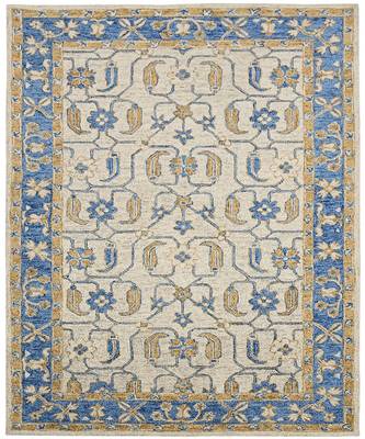 Royal Blue Wool Romania 8X10 Feet  Hand-Tufted by Saraswati Global 6
