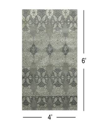 Ice Blue Wool & Viscose Serendipity 4x6 Feet  Hand-Tufted by Saraswati Global 2