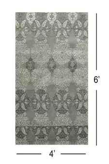 Ice Blue Wool & Viscose Serendipity 4x6 Feet  Hand-Tufted by Saraswati Global