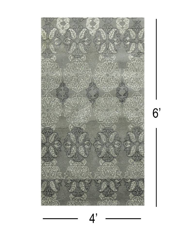 Ice Blue Wool & Viscose Serendipity 4x6 Feet  Hand-Tufted by Saraswati Global