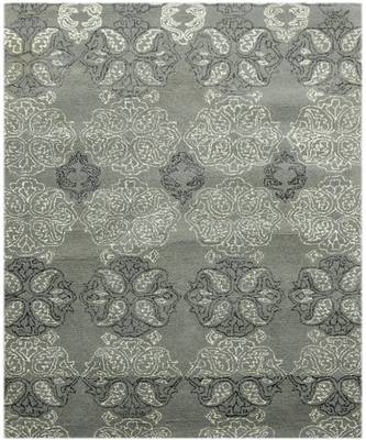 Ice Blue Wool & Viscose Serendipity 4x6 Feet  Hand-Tufted by Saraswati Global 6