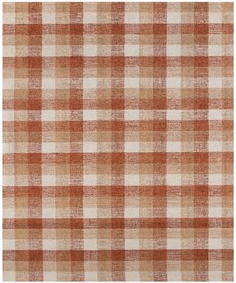 Orange Wool Tartan 5X7.6 Feet  Hand-Tufted by Saraswati Global 7