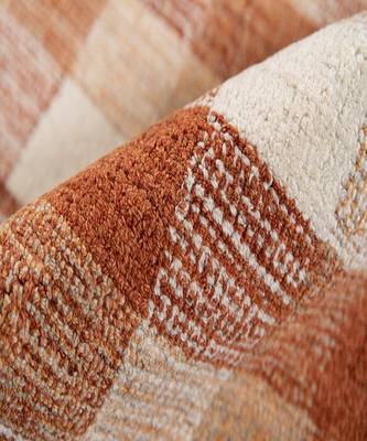 Orange Wool Tartan 8X10 Feet  Hand-Tufted by Saraswati Global 2