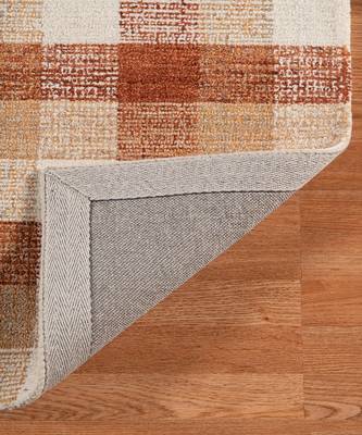 Orange Wool Tartan 8X10 Feet  Hand-Tufted by Saraswati Global 3