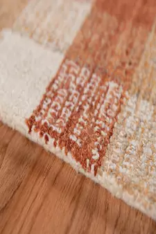 Orange Wool Tartan 8X10 Feet  Hand-Tufted by Saraswati Global