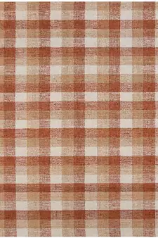 Orange Wool Tartan 8X10 Feet  Hand-Tufted by Saraswati Global