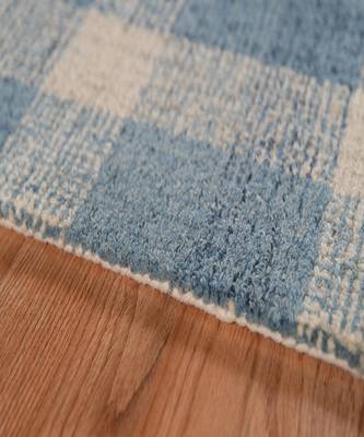 Blue Wool Tartan 5X7.6 Feet  Hand-Tufted by Saraswati Global 2