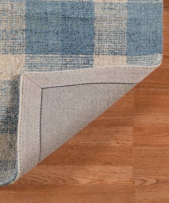 Blue Wool Tartan 5X7.6 Feet  Hand-Tufted by Saraswati Global 5