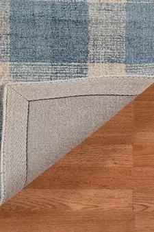 Blue Wool Tartan 5X7.6 Feet  Hand-Tufted by Saraswati Global