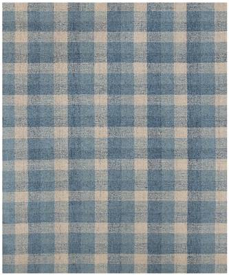 Blue Wool Tartan 5X7.6 Feet  Hand-Tufted by Saraswati Global 7
