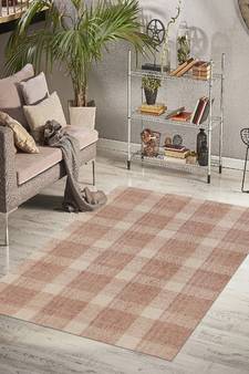 Rose Gold Wool Tartan 3.6X5.6 Feet  Hand-Tufted by Saraswati Global