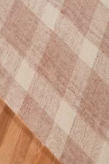 Rose Gold Wool Tartan 5X7.6 Feet  Hand-Tufted by Saraswati Global