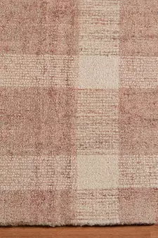 Rose Gold Wool Tartan 8X10 Feet  Hand-Tufted by Saraswati Global