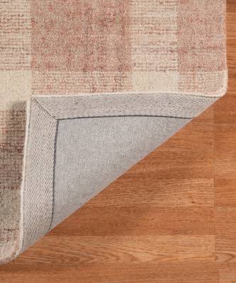 Rose Gold Wool Tartan 8X10 Feet  Hand-Tufted by Saraswati Global 5