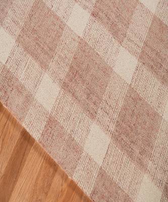 Rose Gold Wool Tartan 8X10 Feet  Hand-Tufted by Saraswati Global 6