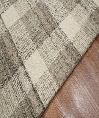Sand Wool Tartan 3.6X5.6 Feet  Hand-Tufted by Saraswati Global 3